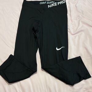 Nike Pro Black Leggings with White Logo